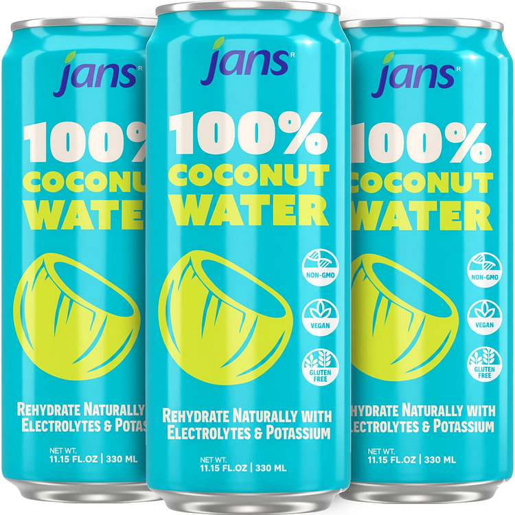 Jans - Nước dừa, 330ml, Hộp 12 hộp 11.15 fl.oz*12 gói