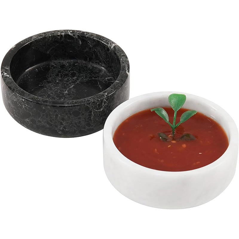 Marble Sauce Cups Black & White – Condiment Cups 1 each