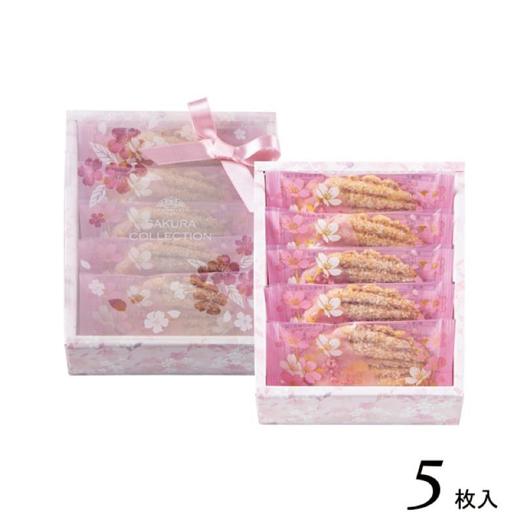 【日本直邮】鹿鸣馆 樱花叶派 5片装
