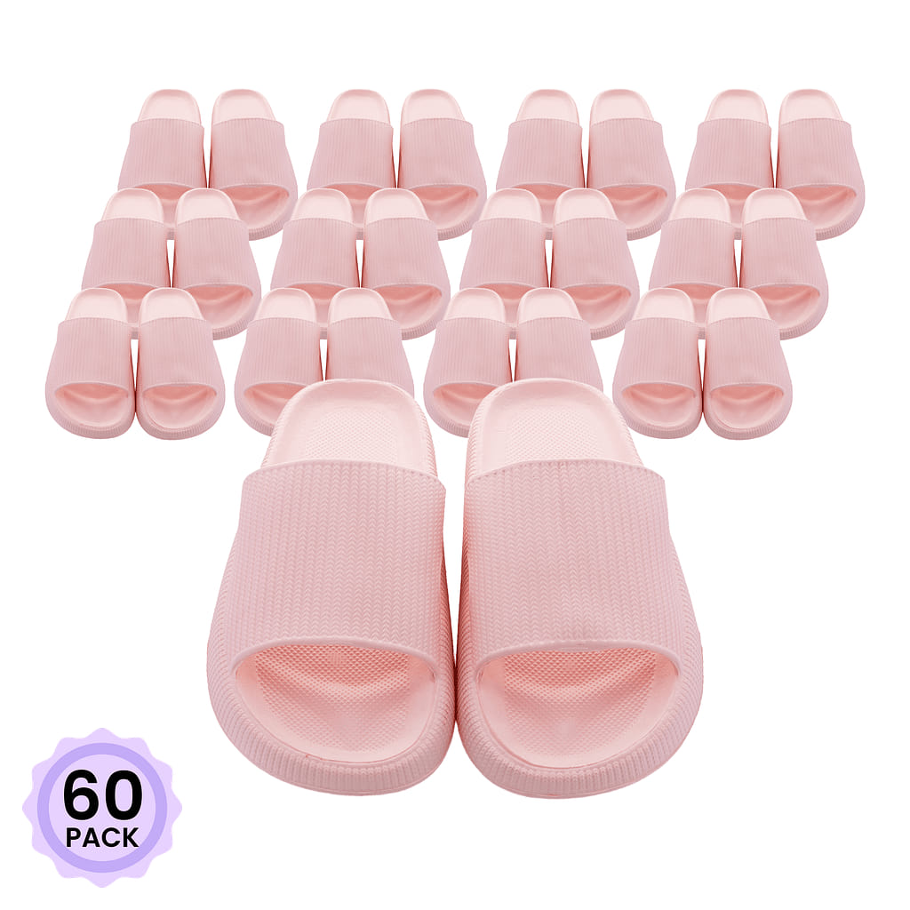 4.0 Thick sole Pink Slippers 38-39/7-7.5 1 each*60 pack