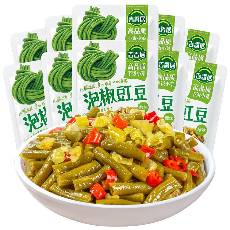 吉香居泡椒豇豆 减盐下饭菜 酸豆角25g*10袋
