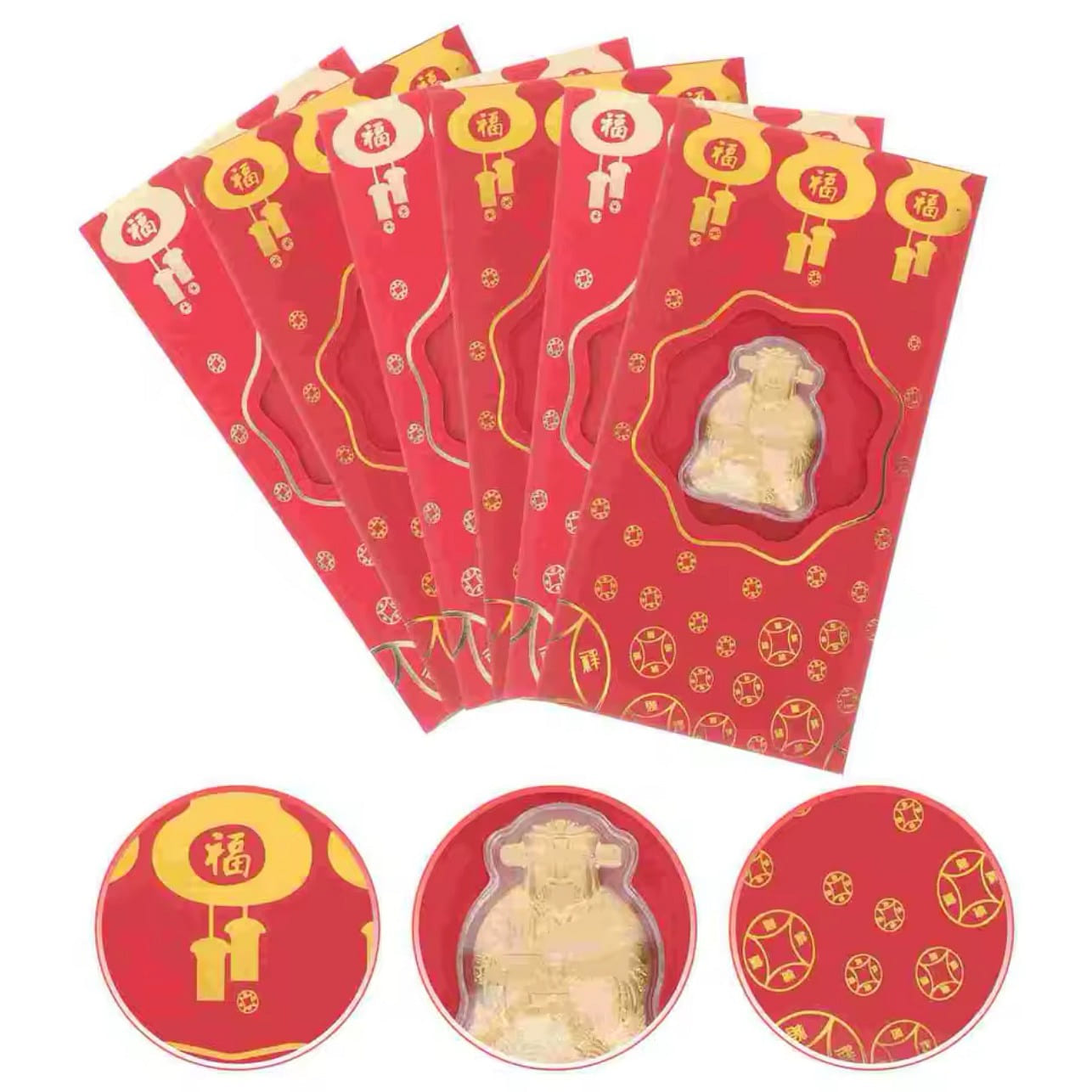 SET 5 LIXI THAN TAI 24K GOLD 9999 AVAILABEL JAN 24 10 g
