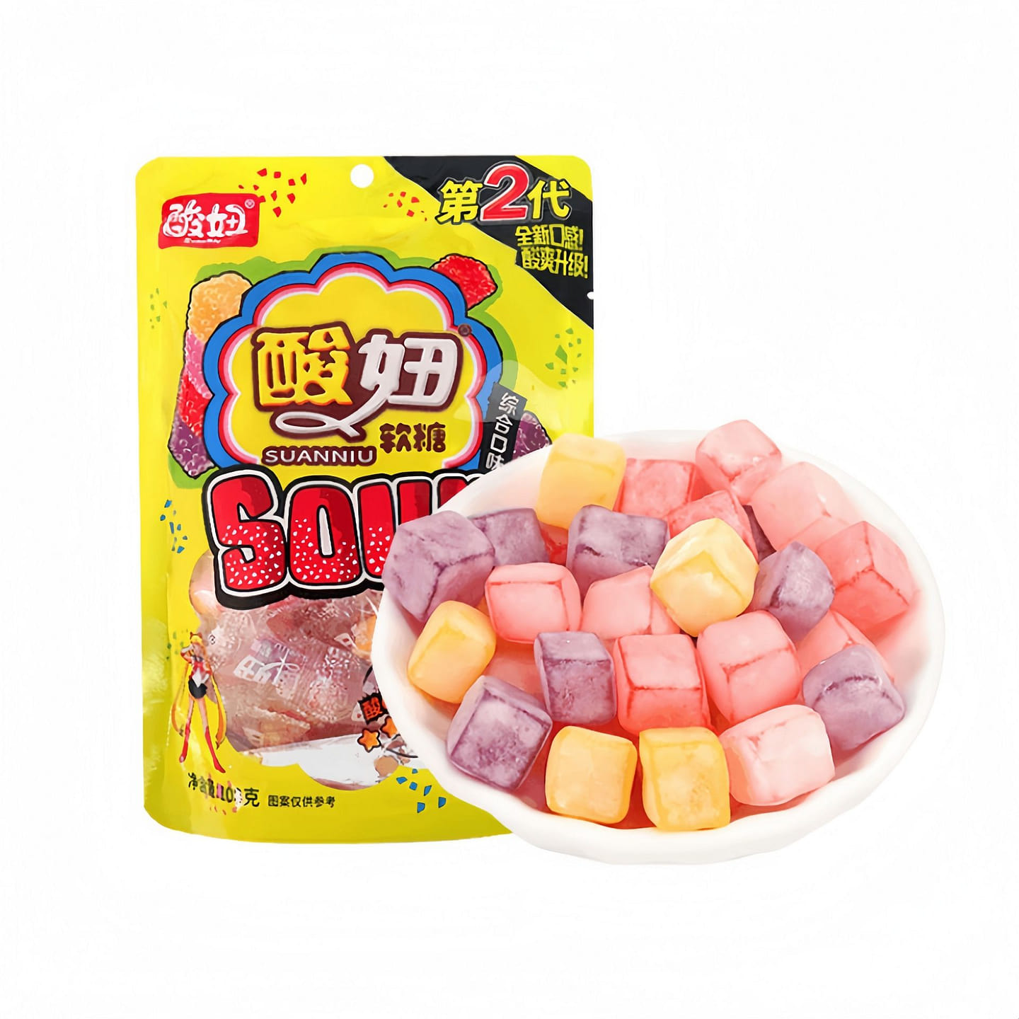 Suanniu Assorted Fruit Gummy Candy 108g*1 Bag 108 g