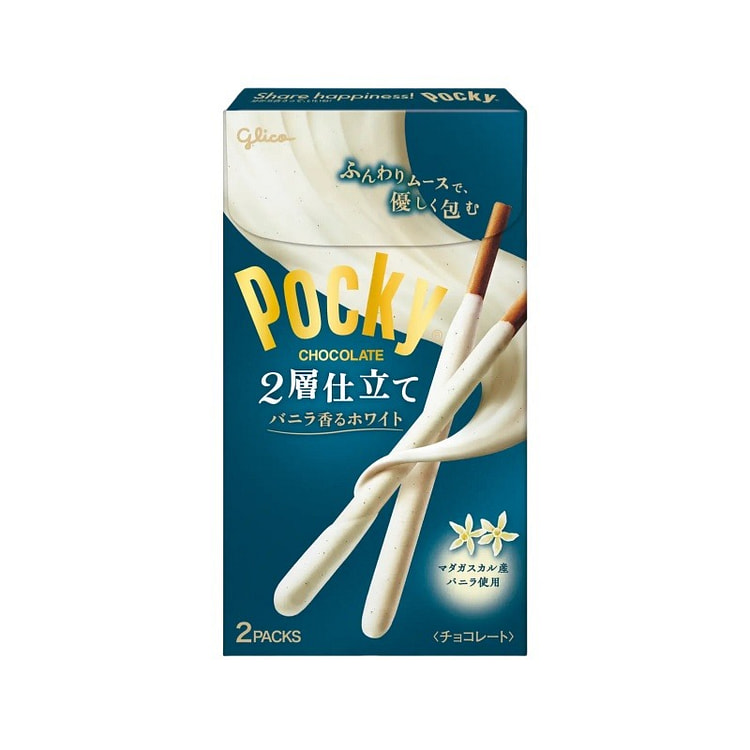 日本 格力高 新品 休闲小零食 香草白巧克力脆棒 2小袋 85g