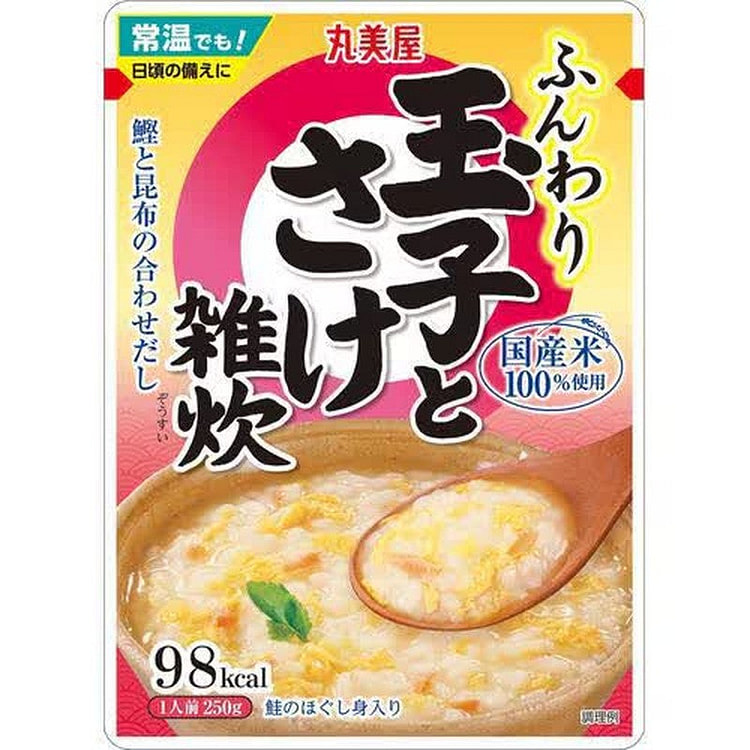 Marumiya 鸡蛋三文鱼米粥袋装 250g
