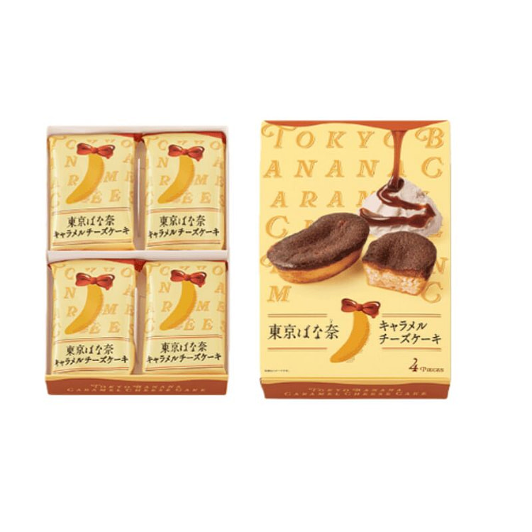 东京香蕉 焦糖香蕉芝士蛋糕 4个装 1 盒