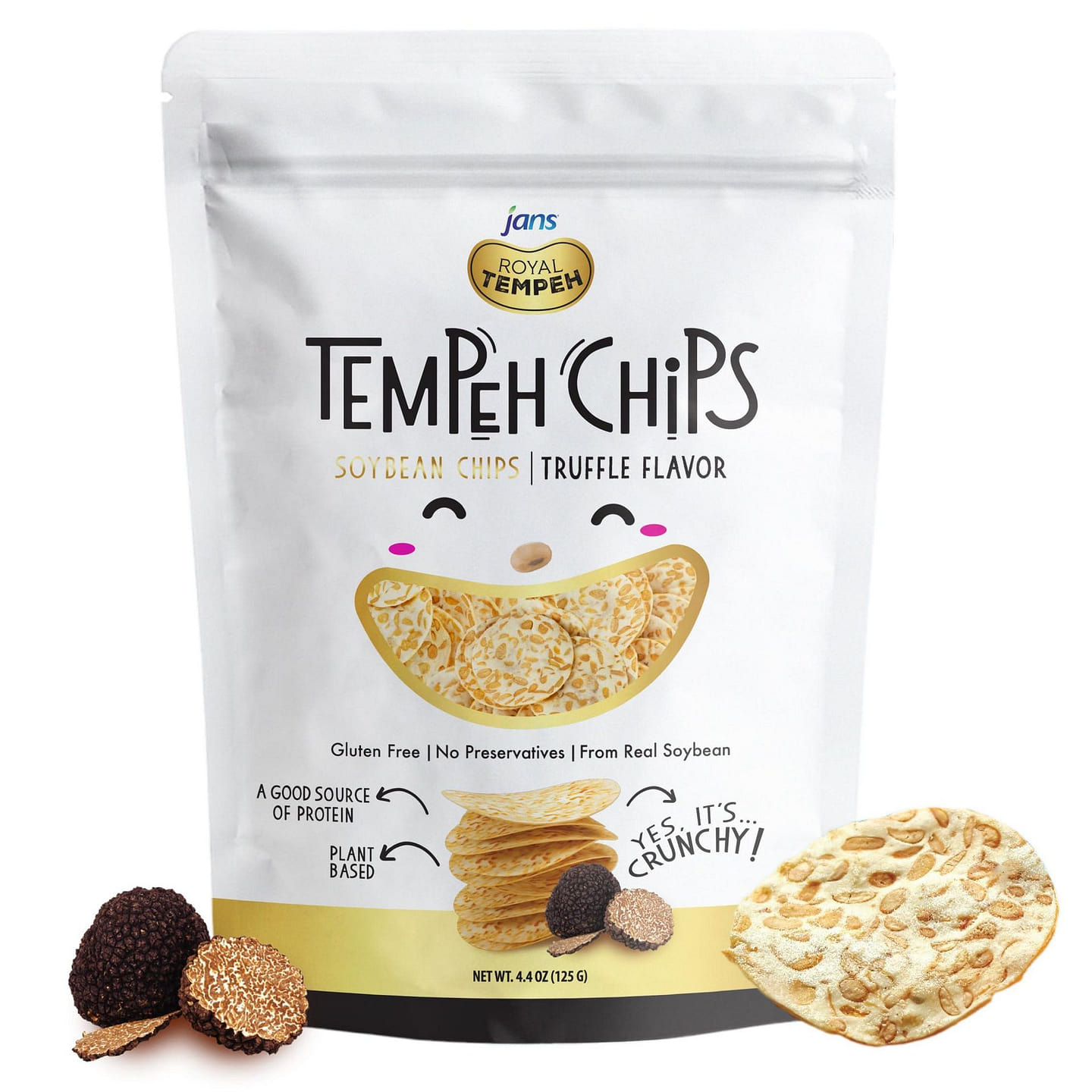 Jans Tempeh Chips Black Truffle 4.4 OZ Pack of 1 4.4 oz