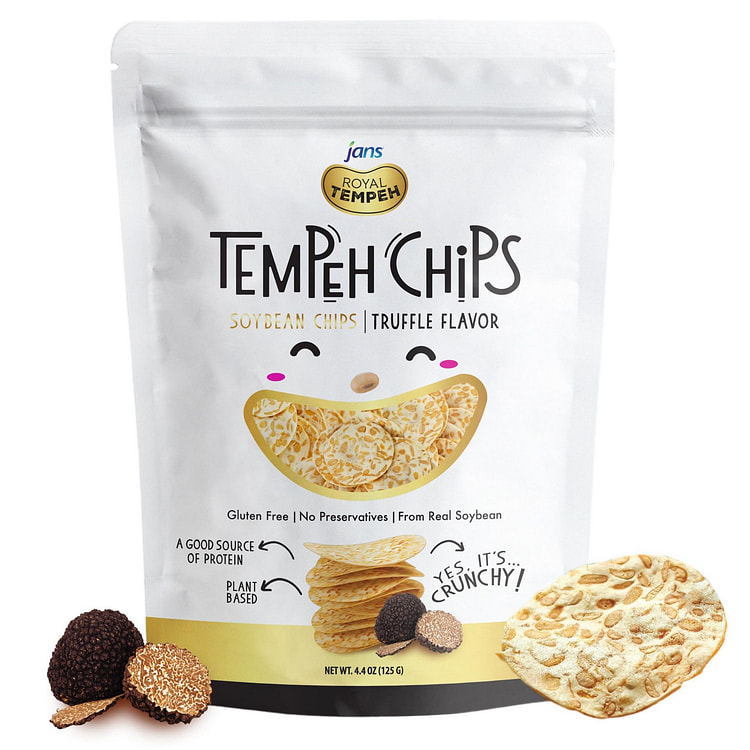 Jans - Chips tempeh vị Nấm Truffle đen, 125g, Hộp 1 gói 4.4 oz
