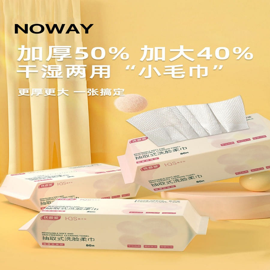 NO WAY-Soft Dry Facial Wipe for Sensitive skin,80 Counts(Pack of 3) 1 each