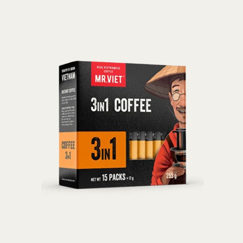 Mr Viet 3 in 1. black coffee with sugar and milk 1 box