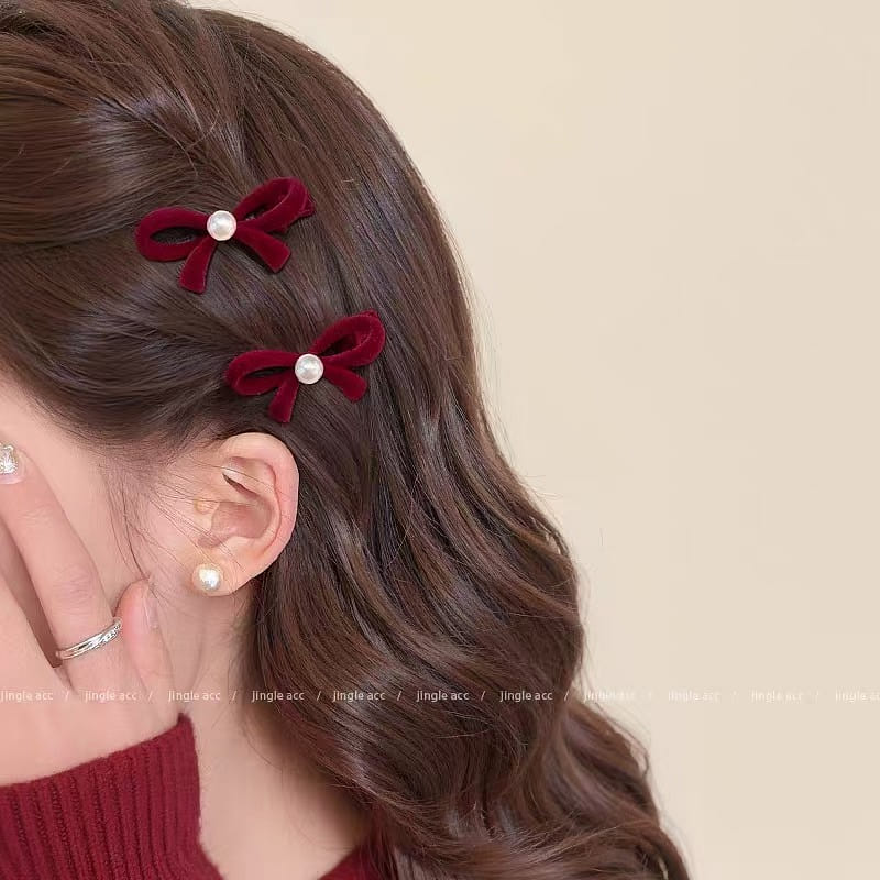 New red hair accessories and hair clips 1 each