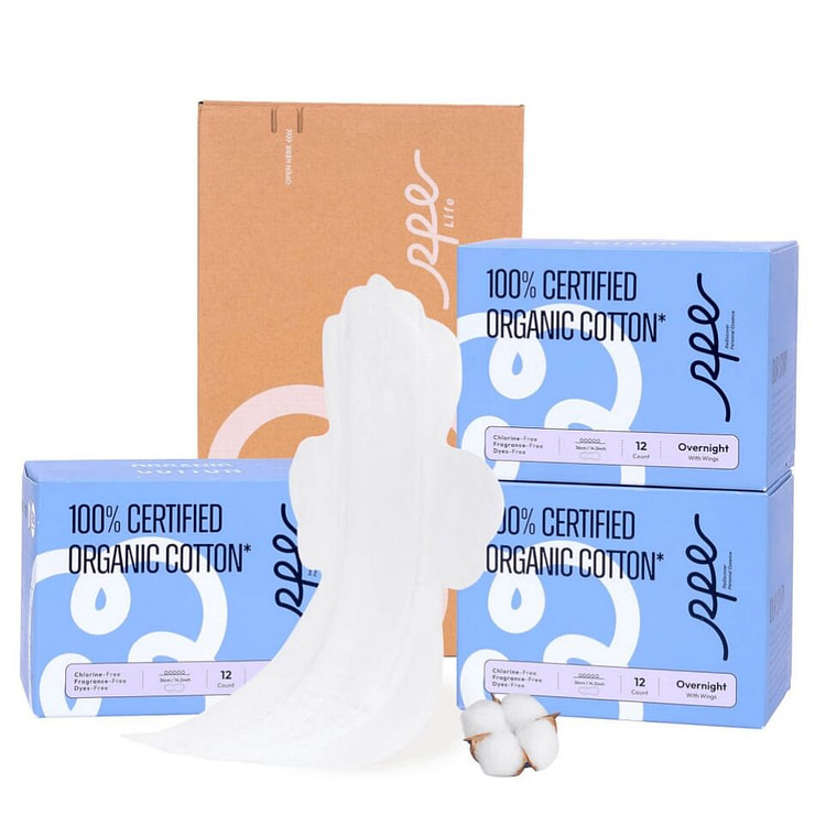 瑞皮儿 有机棉夜用卫生巾 35cm 36片 12 个*3 盒