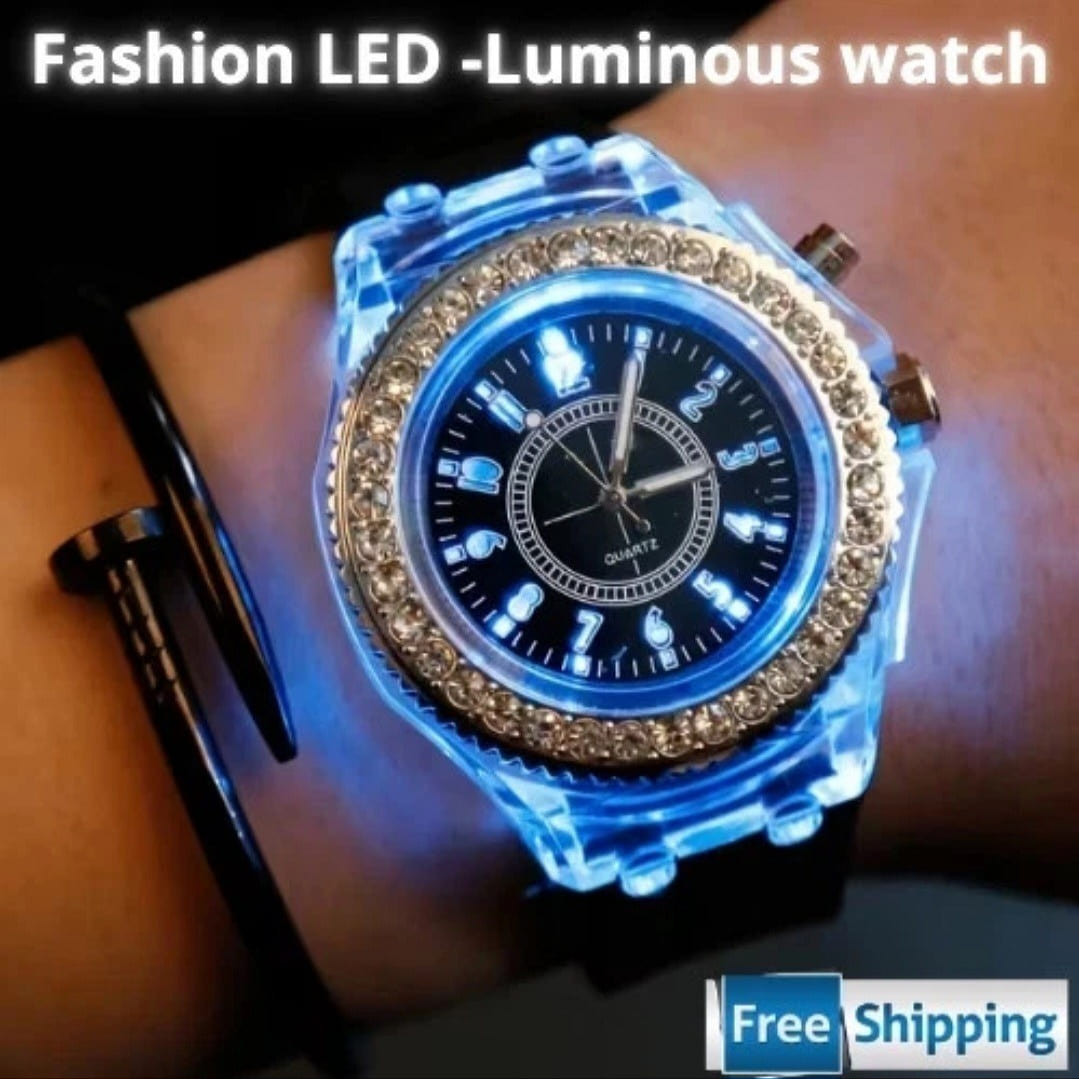 Luminous LED Watch Silicone Quartz Wristwatch Glow 1 box