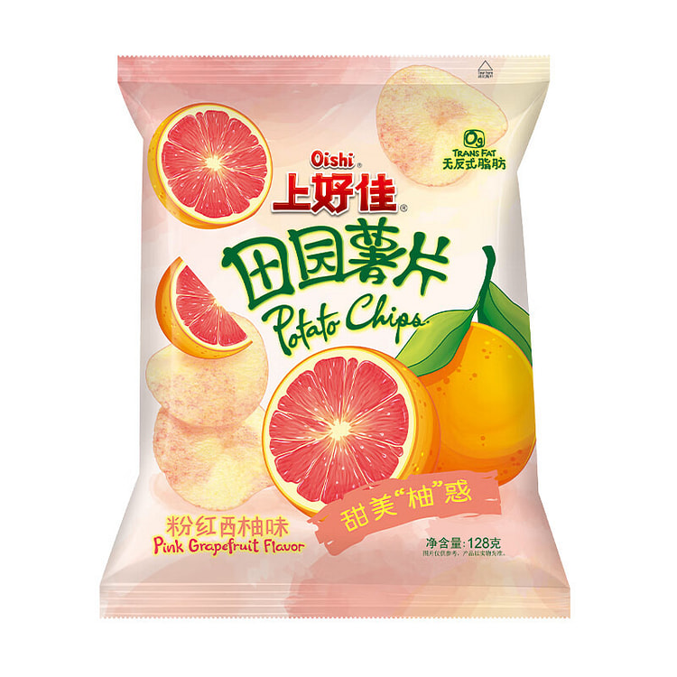 Oishi Potato Chips Pink Grapefruit Flavor Snack 128 g