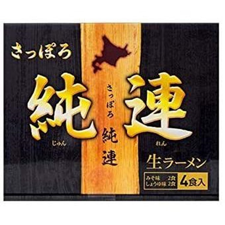 日本 纯连札幌拉面礼盒 4食装味噌&酱油口味