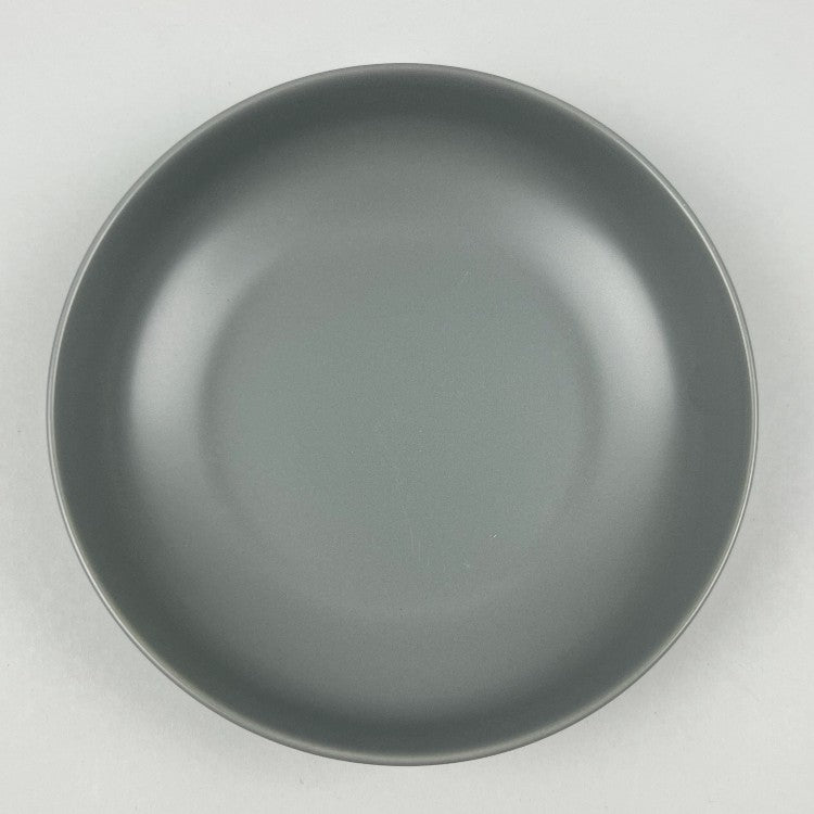 Bowery Matte Neutral Coupe Dish, Shallow Bowl, Deep Dinner Plate, 8" dia., Gray 1 each
