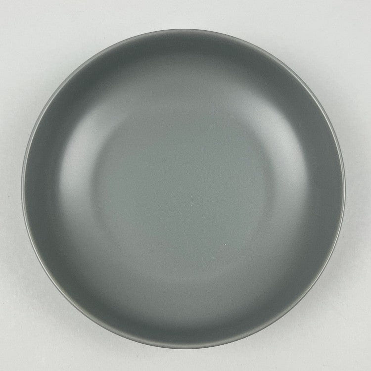 Bowery Matte Neutral Coupe Dish, Shallow Bowl, Deep Dinner Plate, 8" dia., Gray 1 each