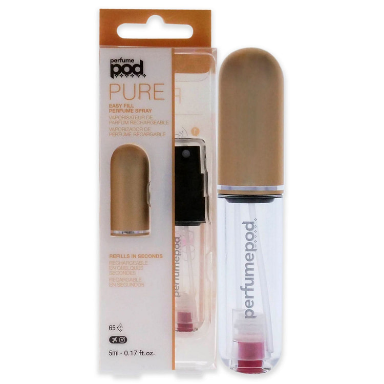 Travalo의 Perfume Pod Pure - Gold for Unisex - 0.17 oz 리필 가능 스프레이(비어 있음)