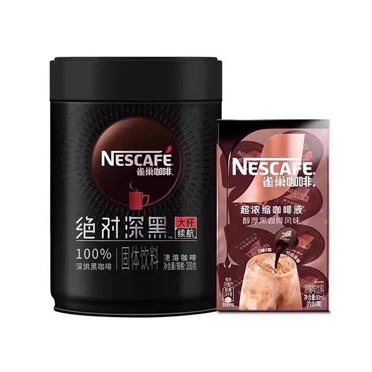 雀巢绝对深黑咖啡 200g灌装+醇黑咖啡液8颗