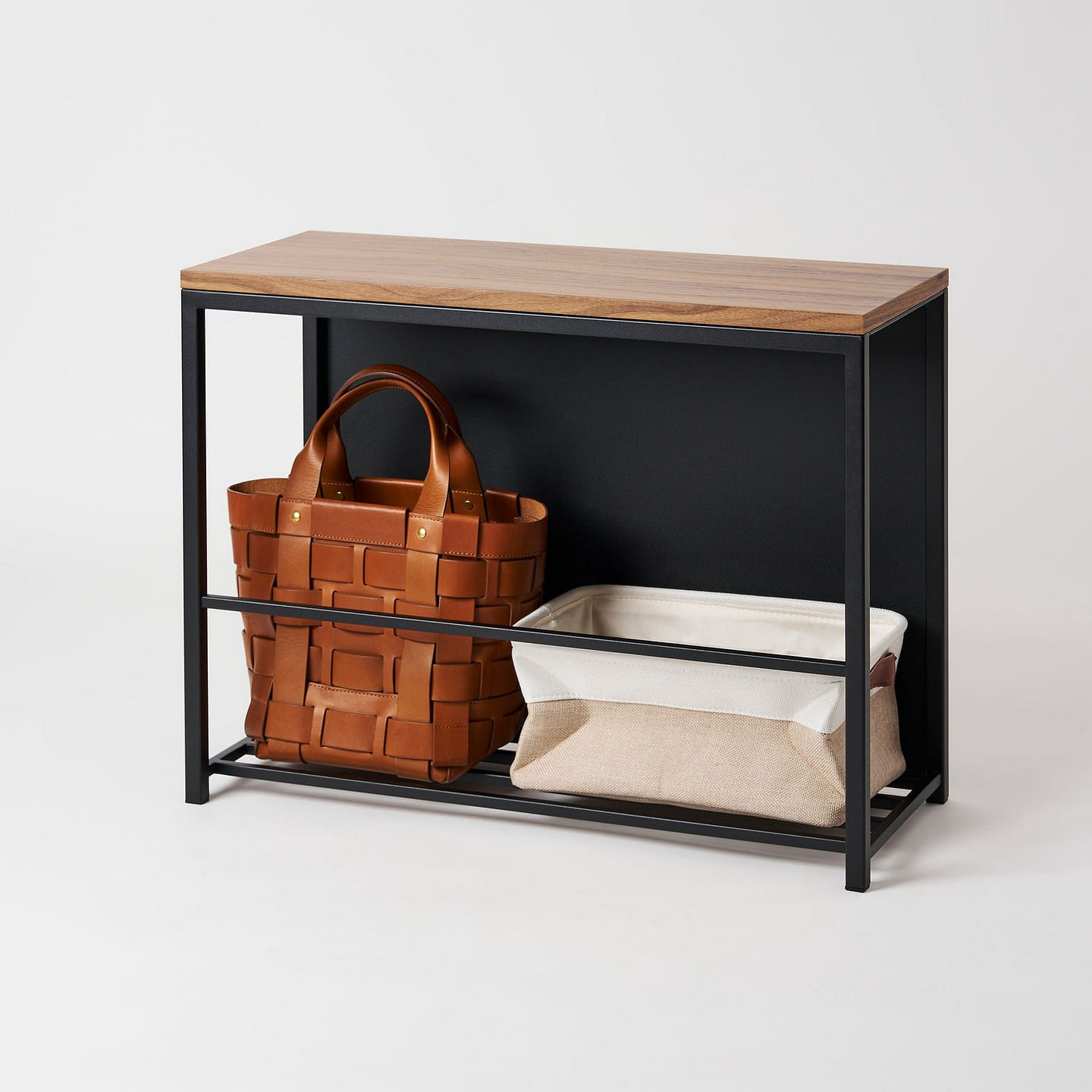 Entryway Storage Organizer(18 H)-Steel+Wood Black 1 each