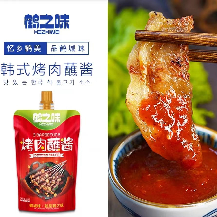 Crane Flavor Korean style BBQ dipping sauce 200g * 1 bag Korean lettuce and pork belly BBQ dipping sauce Garlic Northeast spicy sauce 200 그램