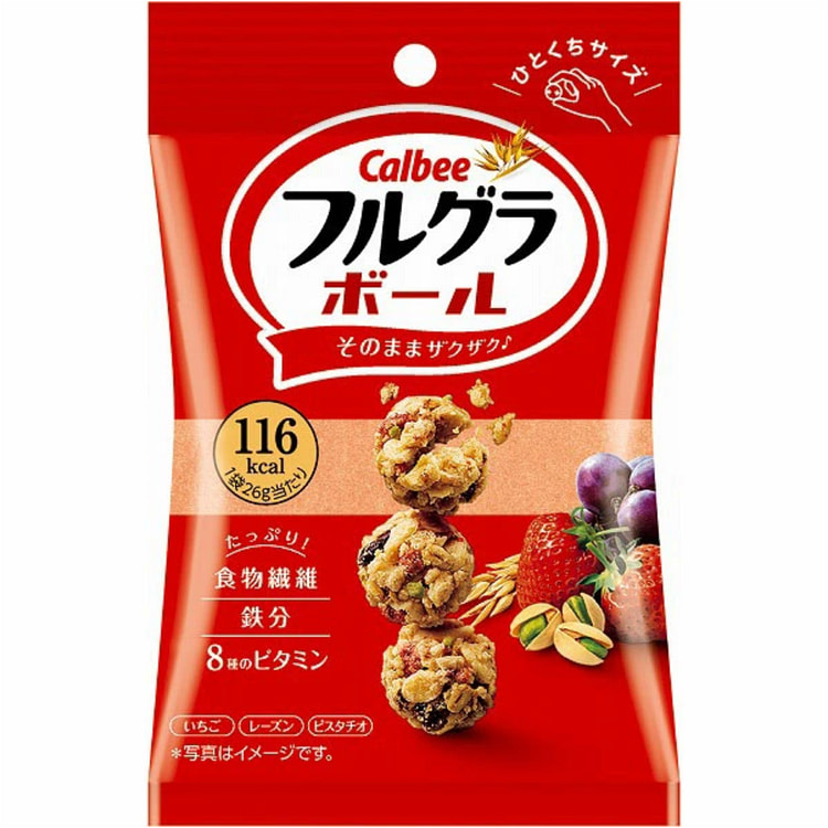 【日本直邮】CALBEE玄米燕麦球 草莓提子开心果口味 26g