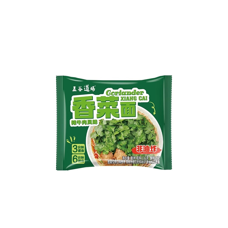 五谷道场香菜方便面非油炸速食112g *1袋