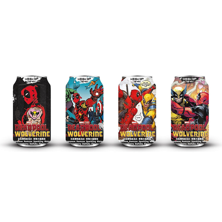 DEADPOOL SPARKLING WATER STRAWBERRY 4 can