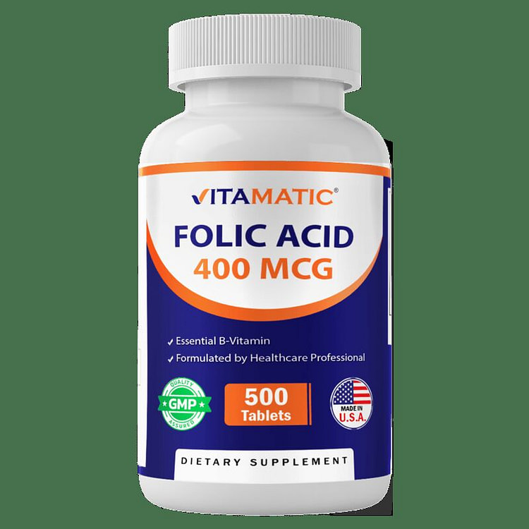 Folic Acid 400mcg - 500 Vegetarian Tablets