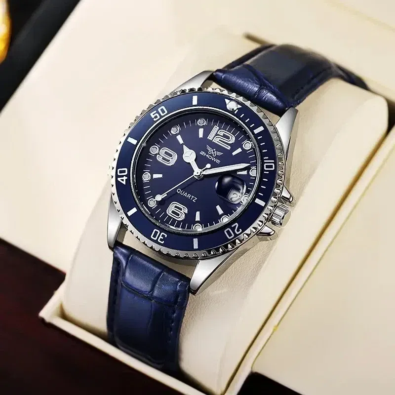 Men’s Fashion Leather Strap Business Quartz Watch 1 box