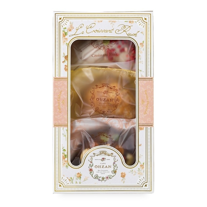 CAFE OHZAN Croissant Rusk 3pcs 1 box