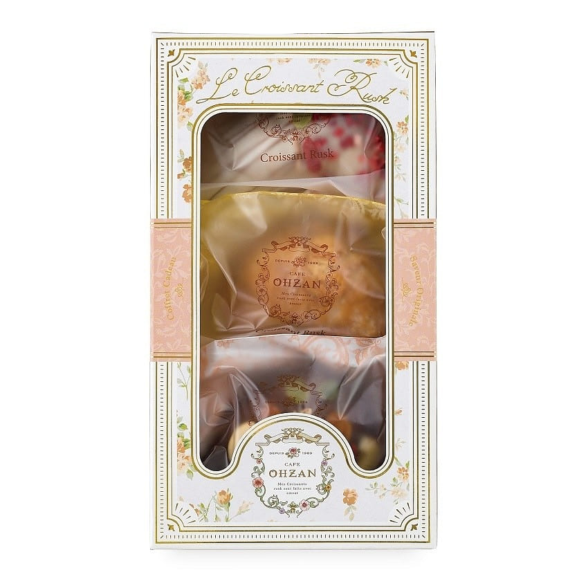 CAFE OHZAN Croissant Rusk 3pcs 1 box