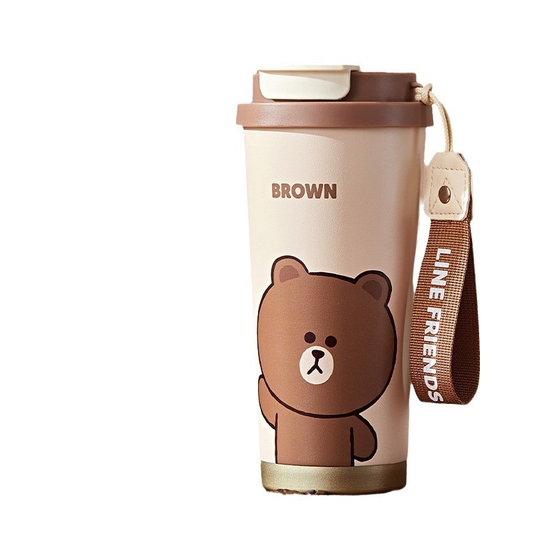 LINEフレンズ　ブラウン　ノベルティ Get LINE FRIENDSI Brown Bear 316 Stainless Steel Insulated Mug