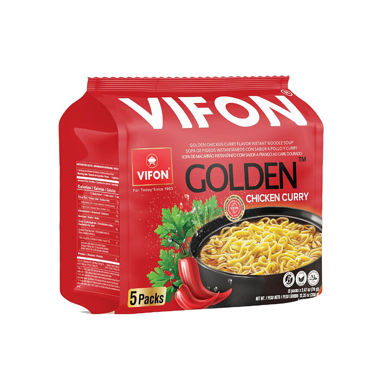 VIFON 金咖喱鸡汤面 5包 2.47 盎司