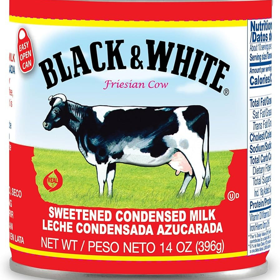 BLACK AND WHITE CONDENSED MILK WITH RING 14OZ 1 each