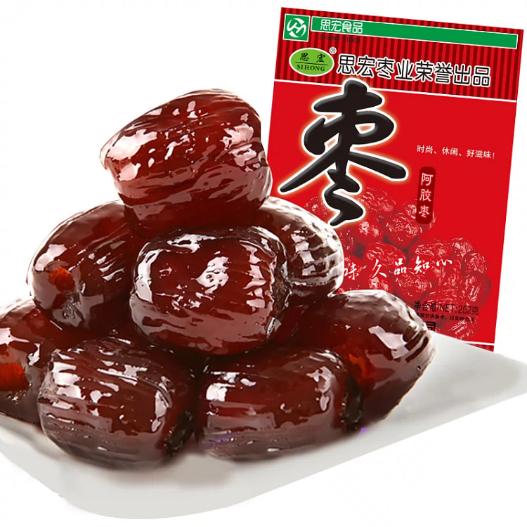 思宏阿胶枣 无核金丝蜜枣沧州特产水晶无核阿娇灰枣枣蜜饯西域红枣252g*1袋