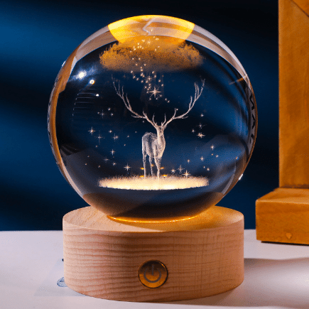 3D Solar System Crystal Ball Multicolor Nightlight 8cm Decolamp Romantic Gifts 1 count