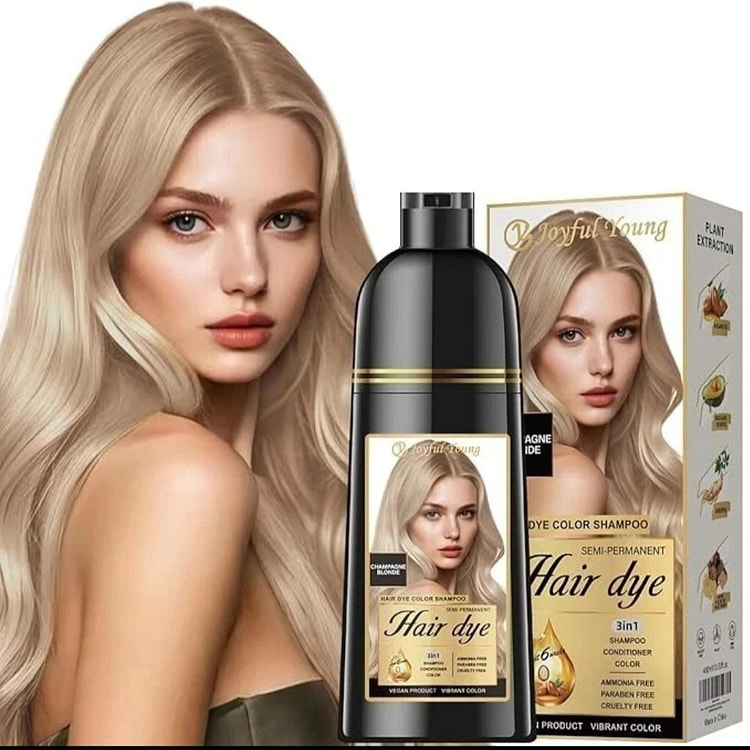 Champagne Blonde 3 in 1 Hair Dye Shampoo Gray Cove 1 box
