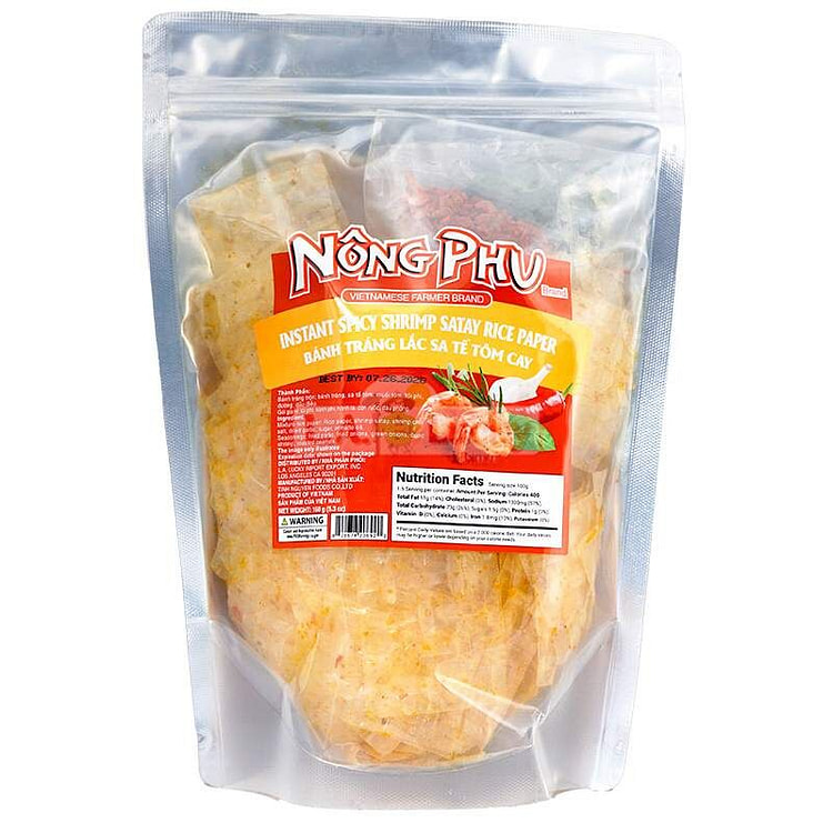 Nong Phu Spicy Shrimp Satay Rice Paper - 150g