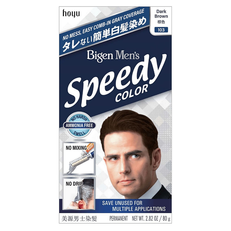 美源男士快速染发霜 #103 棕色 80g 1 份