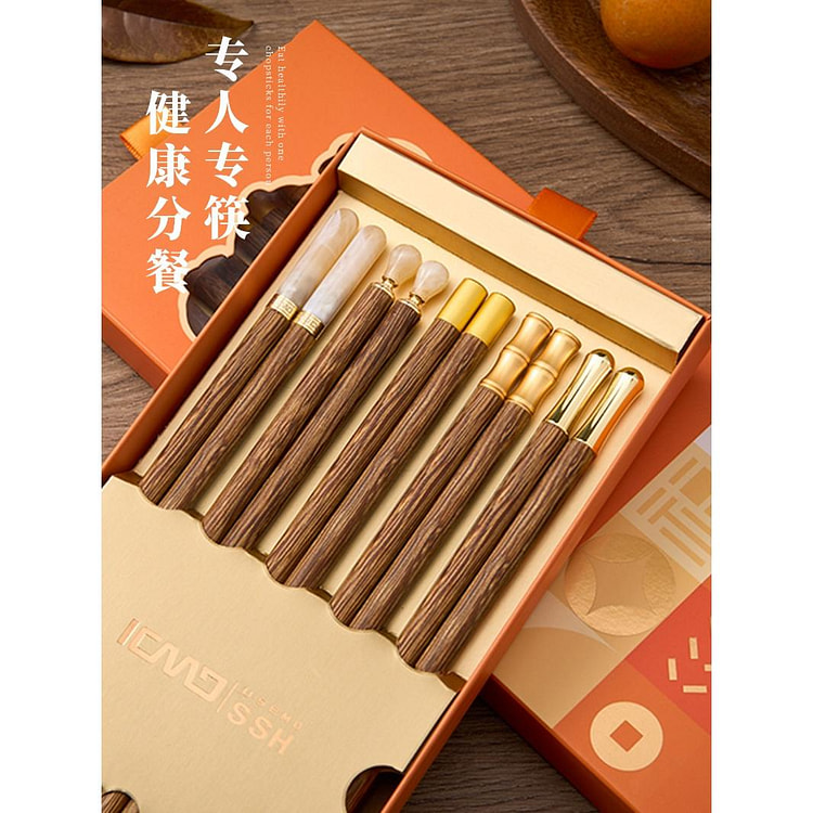 高档抗菌防霉新款鸡翅木筷子5双*1盒 1 个