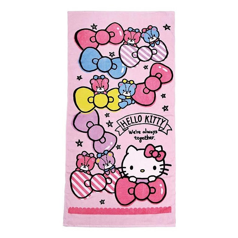 Hello Kitty Pink Bear & Bow-tie Style Towel 70*140cm 200 g