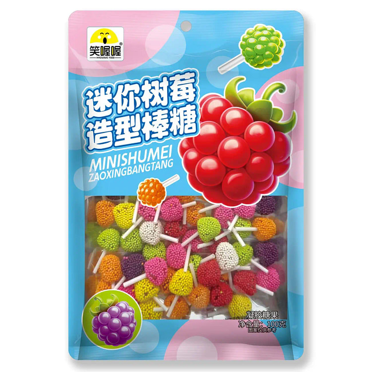 Xiaowowo Raspberry Mini Lollipops 100*1 100 g