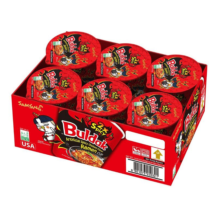 [Samyang] Buldak 2X Spicy Chicken Cup 6 Pack 1 each