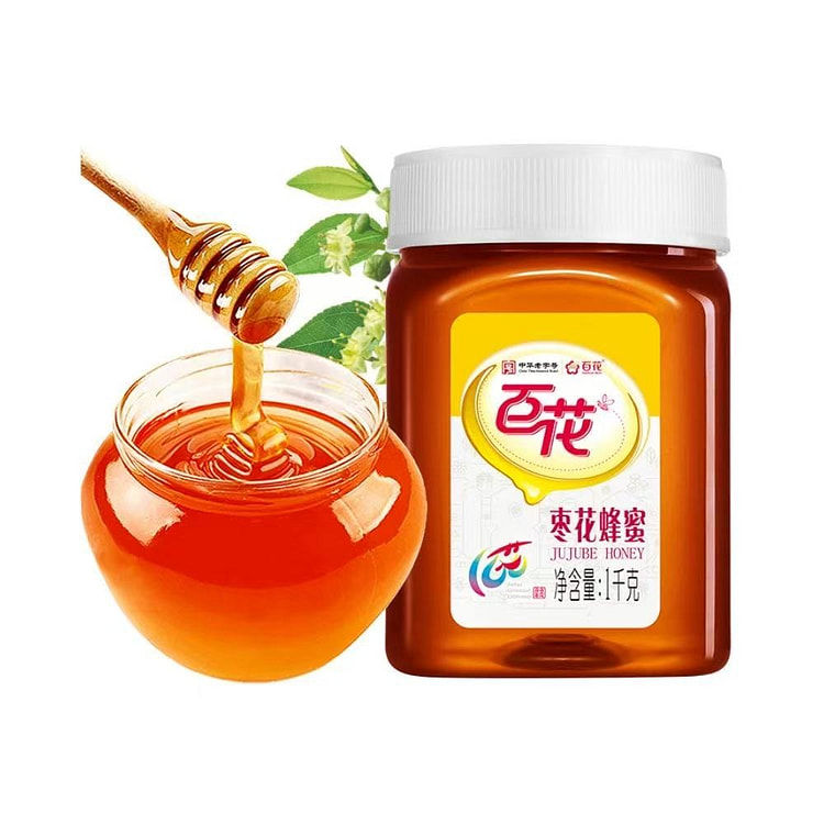 华老字号百花牌 天然枣花蜂蜜1000g/瓶