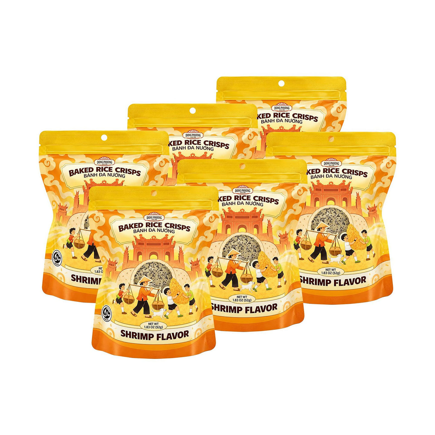 Dong Phuong Shrimp Baked Rice Crisps – 1.83 oz 6 box