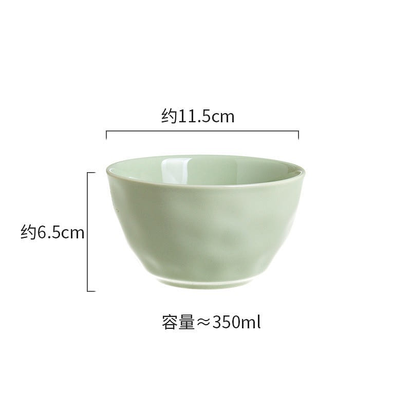 [4.5-inch hand-held bowl – milk gre] cream-style light luxury ins Ceramic bowl 1 each