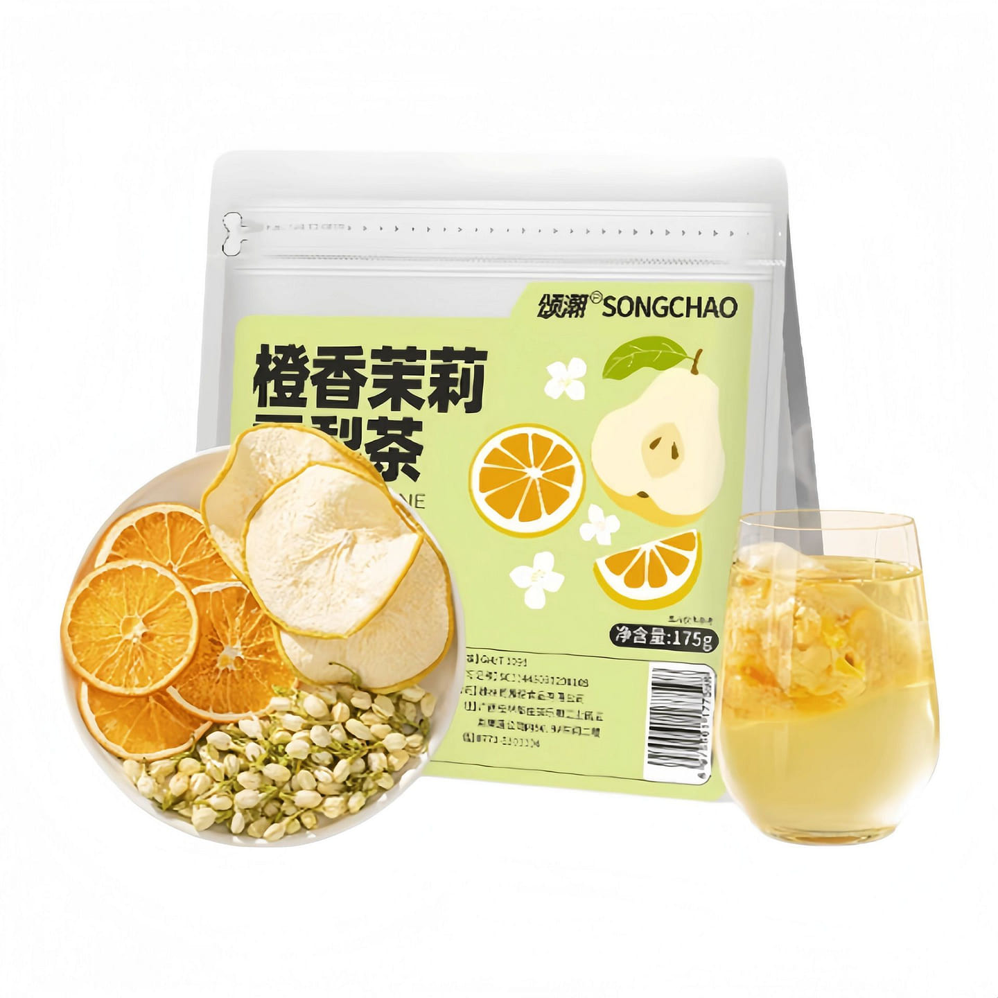 Orange Scented Jasmine Snow Pear Tea 175g*1 Bag 175 g