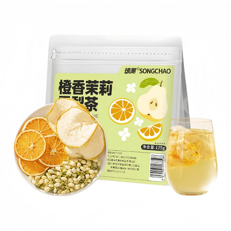 颂潮 橙香茉莉雪梨茶冲饮水果茶 175g*1袋 175 克