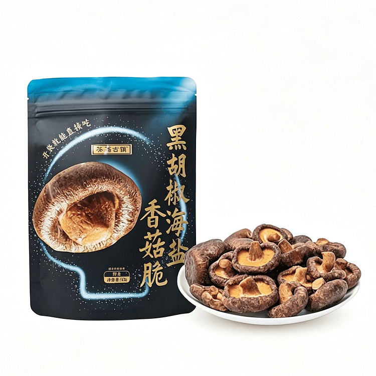 茶翁古镇香菇脆片蘑菇干果蔬脆黑松露味即食50g 50 克